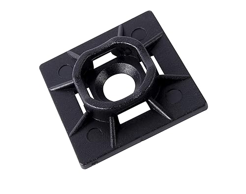 Gardner Bender MB-20UVB Cable Tie Mounting Base, 1 Inch. x 1 Inch., Wire / Cord Management Industrial and Household Use, 100 Pk., UV Resistant Black