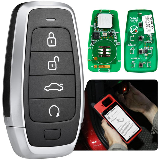 Autel Original Blank Key, IKEYAT004CL, 2026 Programmable Universal Key Fob Replacement, 4-Button, OE-Quality, Dual-Band, 130FT Remote, Work w/ KM100