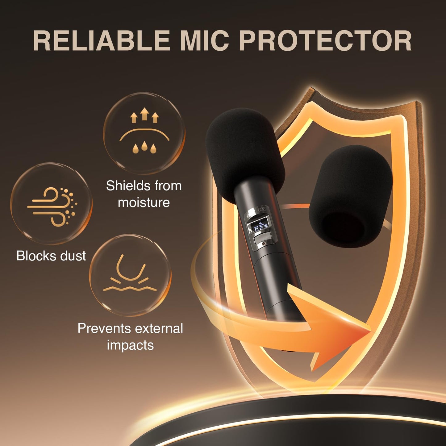 Phenyx Pro 5 Pack Foam Mic Cover, Thick Handheld Microphone Windscreen, Reusable Microphone Pop Filter (PTA-WDS5)