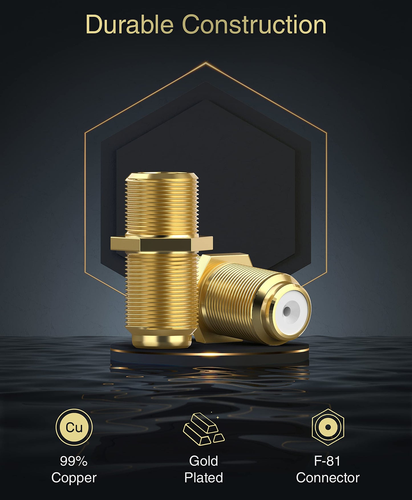 BlueRigger Coaxial Coupler (5 Pack) - Cable Connectors for Coaxial Cable Extension, F81 Extension Adapter - Works with HDTV, Antenna, Cable Modem…