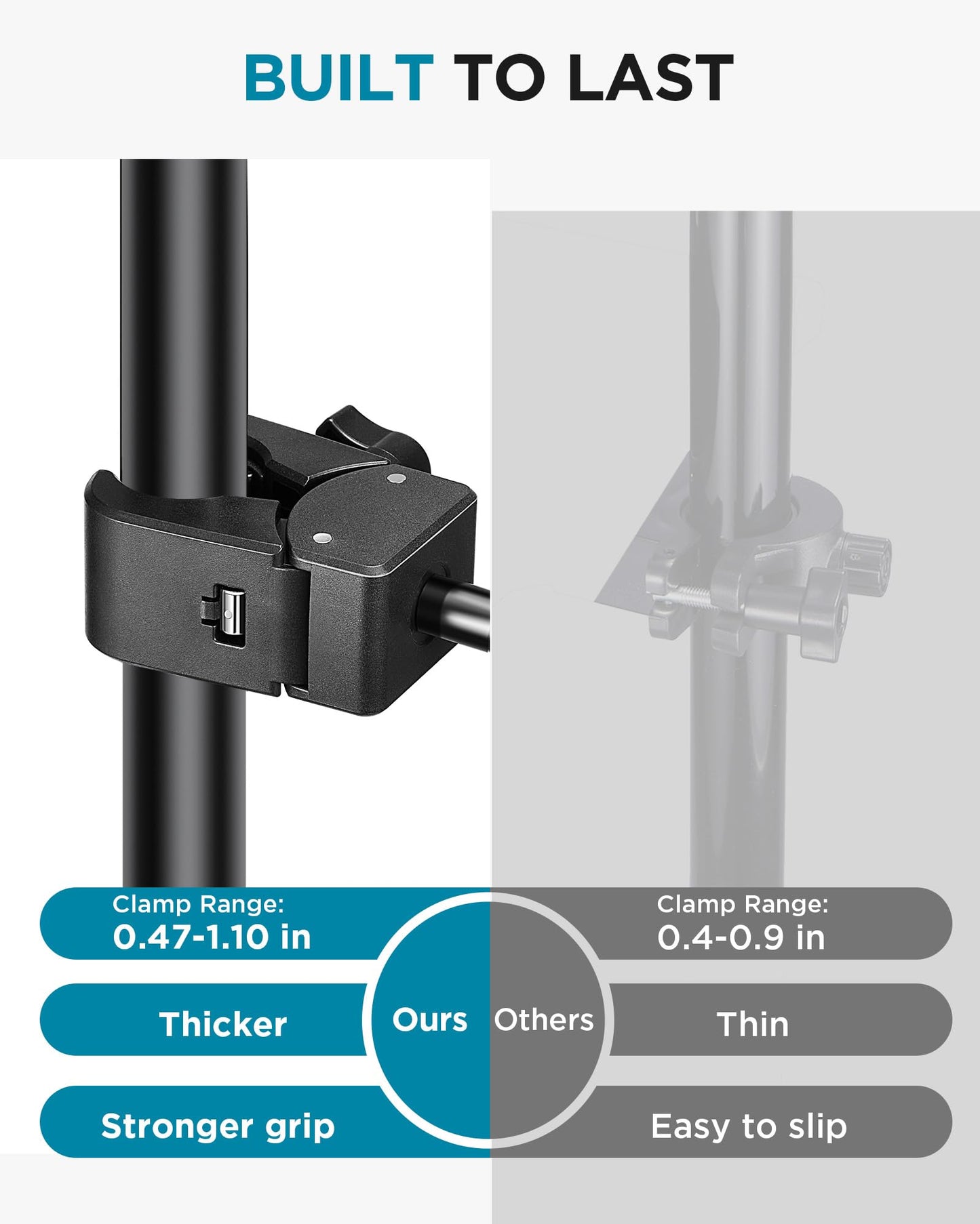 InnoGear Mic Stand Phone Holder, Flexible Gooseneck Mount Clamp for Microphone Boom Arm Tube Pipes Music Accessories for iPhone 16 15 14 13 12 MAX Pro
