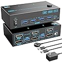 KVM Switch 2 Monitors 2 Computers 8K Displayport 1.4 and HDMI 2.1 Dual Monitor USB 3.0 2 IN 2 Out KVM Switch for 2 PCs Share 2 Screens Support Max