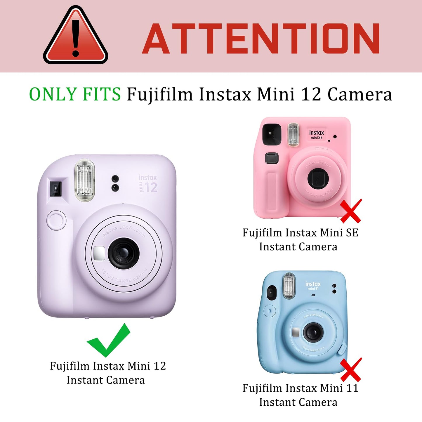 Fintie Protective Clear Case for Fujifilm Instax Mini 12 Instant Camera - Crystal Hard Shell Cover with Upgraded Film Pocket for Storing Photos