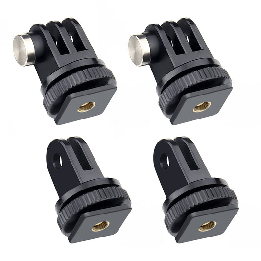 GEPULY 4 Pack Cold Shoe Mount Adapters,1/4" Thread Hole Cold Shoe Bracket,for GoPro Hero 13 12 11 10 9 8 7 6 5 4, Action Cameras DSLR Camera Cage
