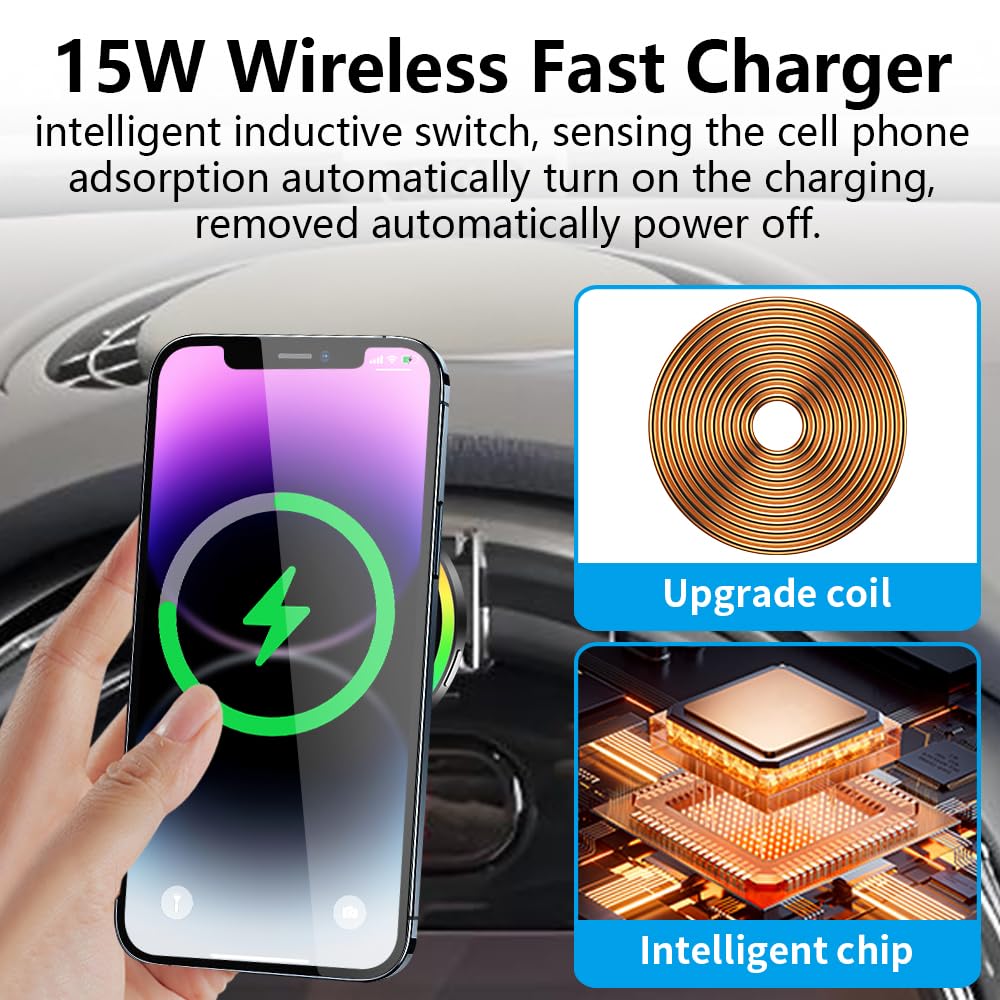 Car Magnetic Phone Holder Mount for MINI F54 F55 F56 F57 F60 [ 2022 2023 2024 F-Series Clubman/Convertible/Hardtop 2 & 4 Door] and 2021-2024