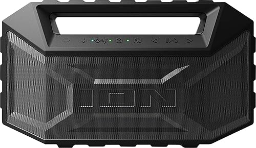 Ion Aquaboom Max Portable Boombox Stereo Speaker Bluetooth with FM Radio, Waterproof, Mudproof & Sandproof IP67 for The Beach (Renewed)