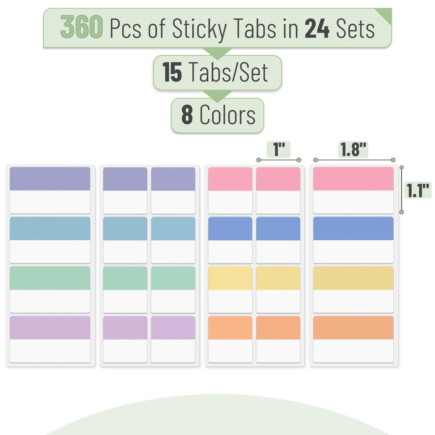 Mr. Pen- Sticky Index Tabs, 360 Pcs, Colorful Sticky Tabs for Notebooks