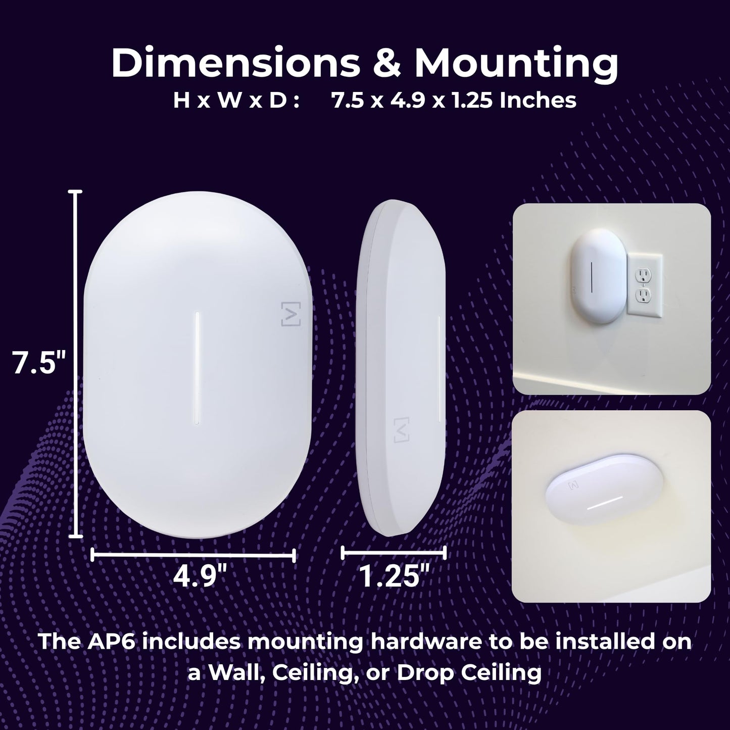 Alta Labs AP6 WiFi 6 Access Point, Dual Band, High Performance, 3 Gbps, IP54 Rated, POE+, Content Filtering, Seamless Roaming, App Control, Computer