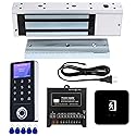 Door Access Control System Kit - Fingerprint, RFID Card, and Password Entry, 1200LB Magnetic Lock, Infrared Wireless Switch, Waterproof Door Access