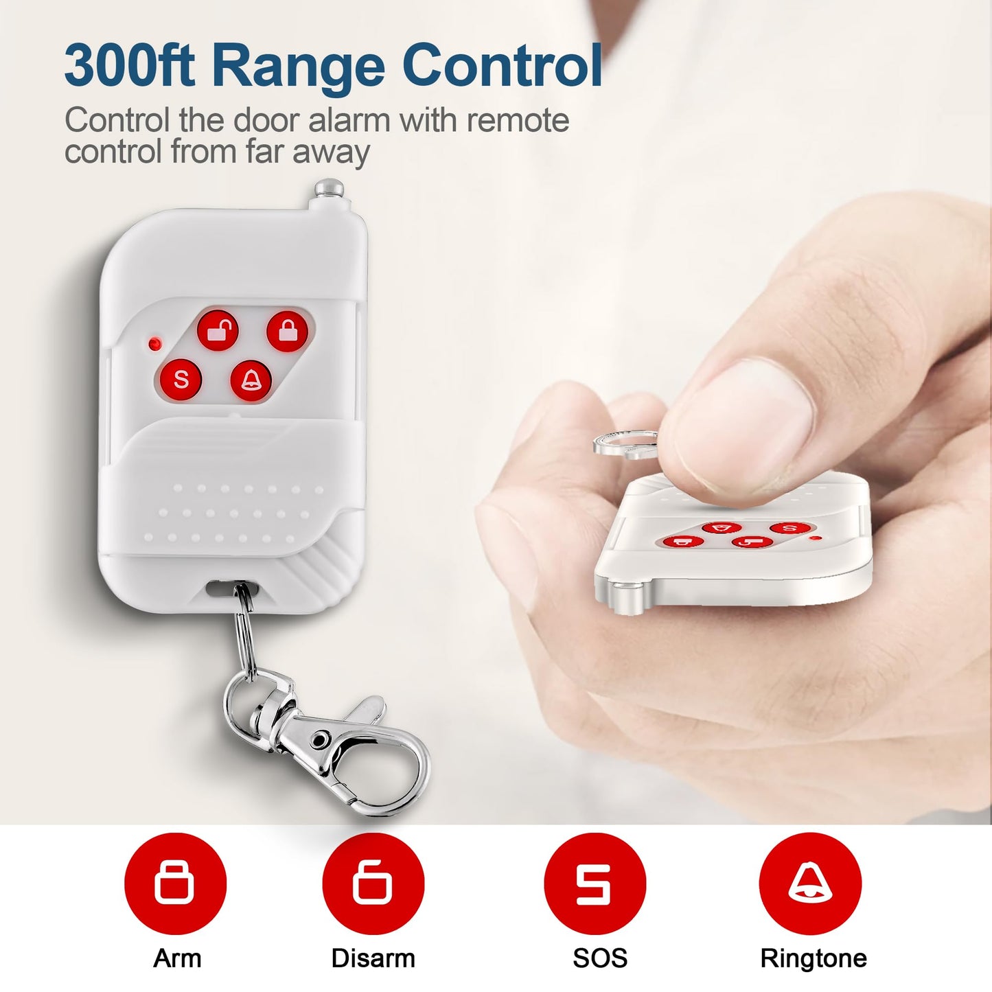 WiFi Alarm Home Security System, Wireless Alarm System with Loud 120dB Window Door Alarms Sensor, Remote Control WiFi Siren for Shed Garage