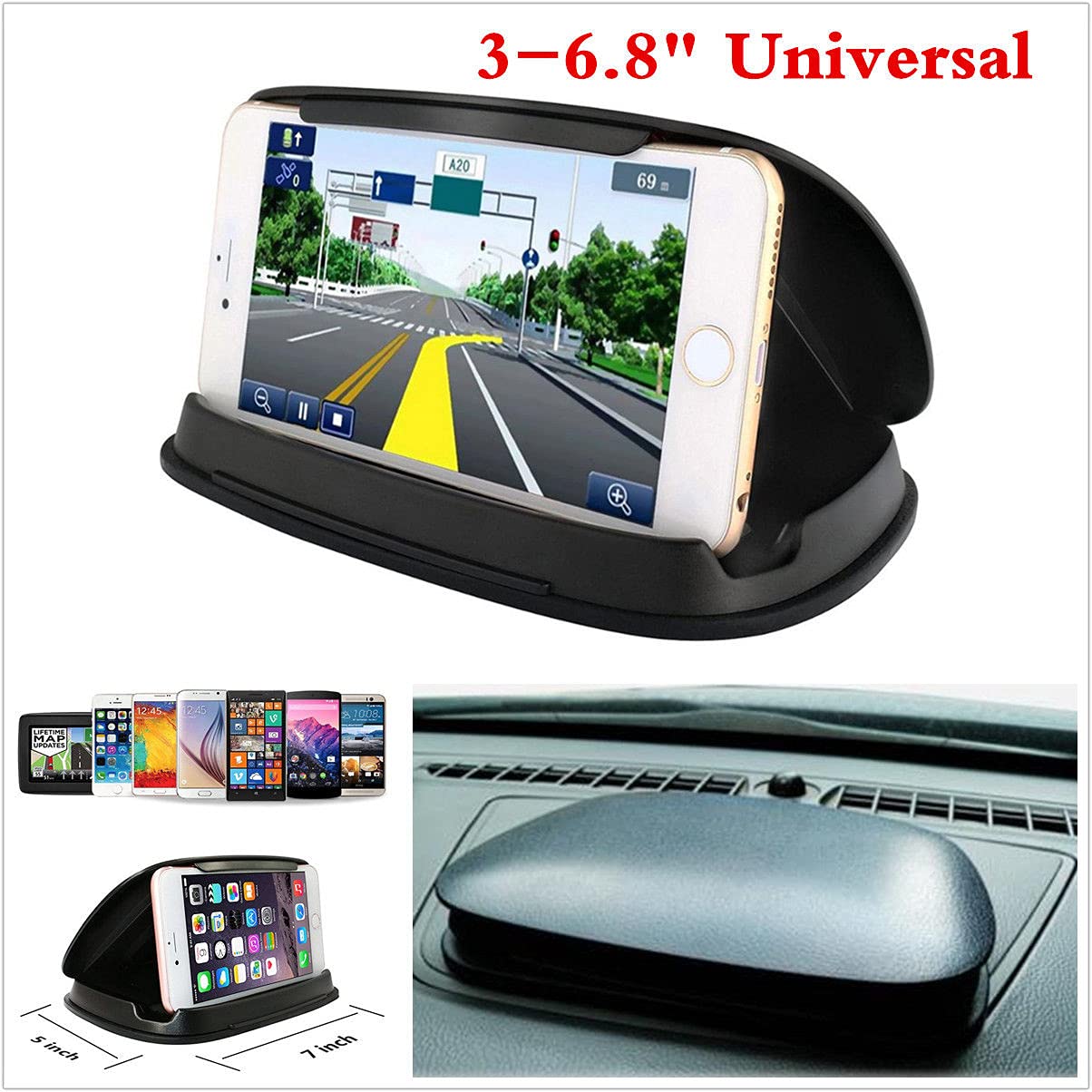 MACHSWON Car Navigator Holder Center Console Top Bottom Cover Type Mobile Phone Bracket Car Dashboard GPS Navigation Slip 3-6.8'in Mobile Phone Holder