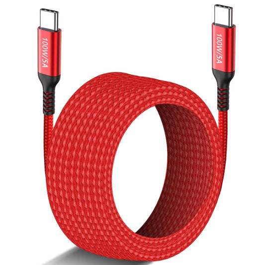 15FT Long USB-C to USB-C Cable 100W, Type-C 20V/5A Fast PD Charger Braided Cord for MacBook Pro, iPad Pro/iMac Air/iPhone 15/15 Pro/15 Plus/15 Pro