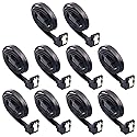 DaFuRui 10-Pack 90 Degree Right Angle SATA III 6.0 Gbps Cable - Black with Locking Latch, 32 Inch SATA Cable Pack for HDD, SSD, CD and DVD Drives