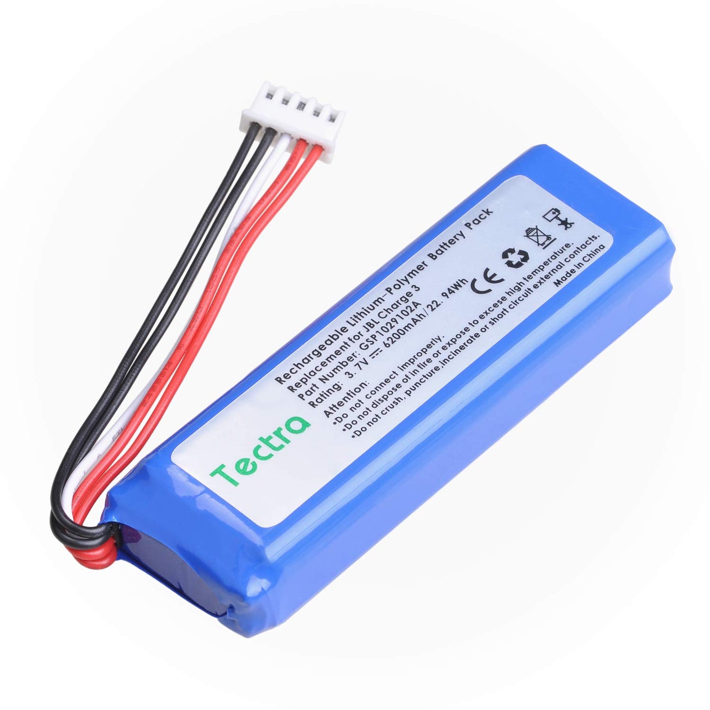 Tectra 6200mAh Rechargeable Battery for JBL Charge 3 2016 Portable Speaker, Fits for JBL GSP1029102A