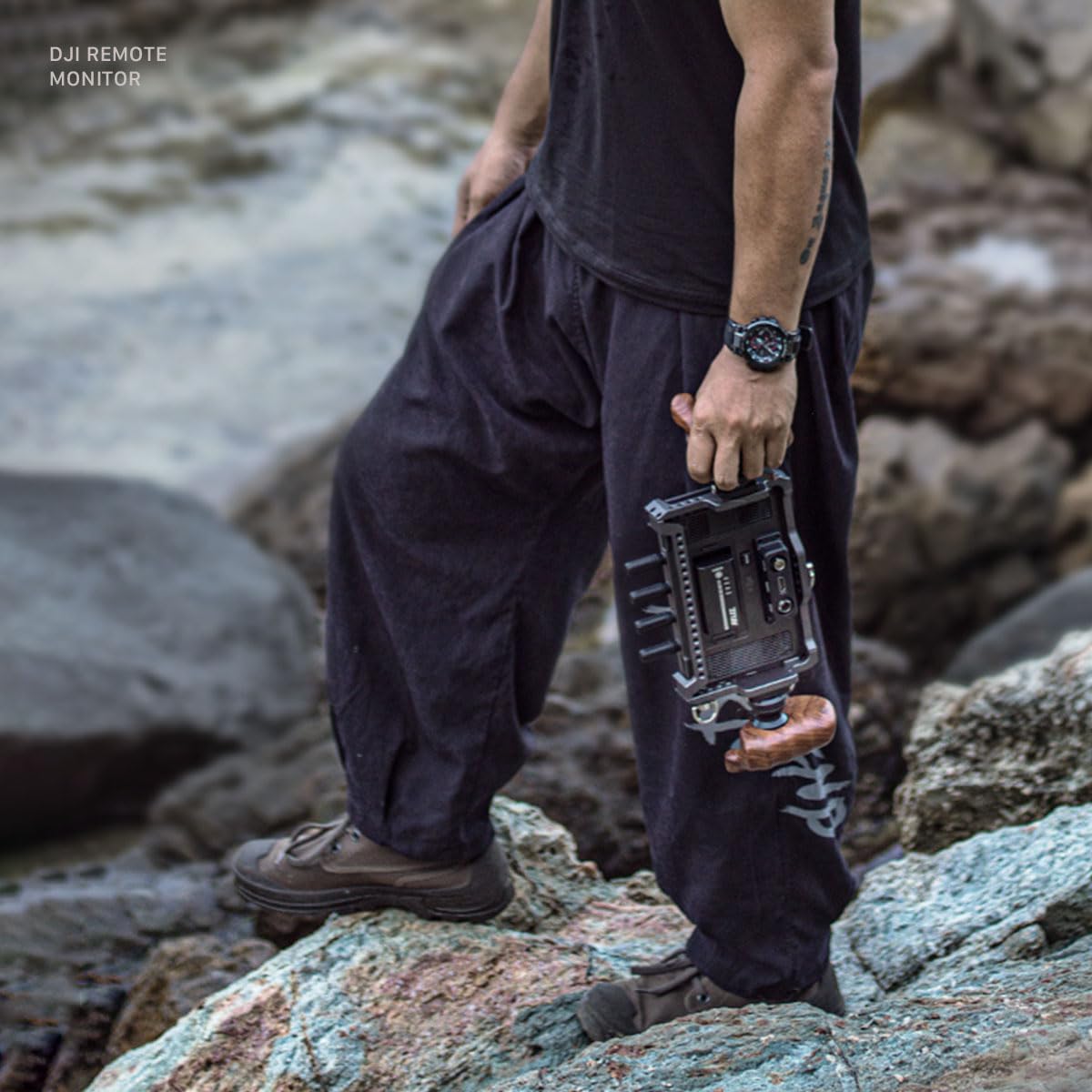 Tilta Advanced Right Side Wooden Handle (ARRI Rosette - Type X) | Black Walnut Wood & Aluminum Alloy Build | Quick Release Button