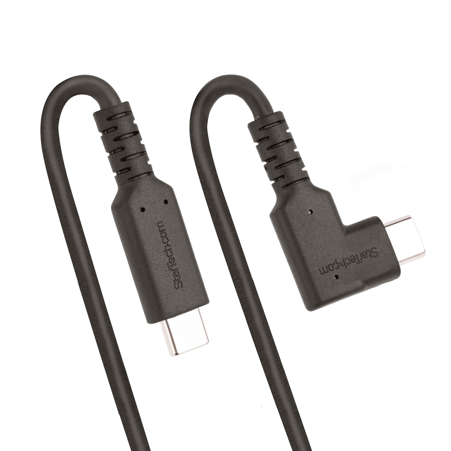 StarTech.com 3ft (1m) Rugged Right Angle USB-C Cable, USB 3.2 Gen 2 (10 Gbps), Full-Featured USB C to C Data Transfer Cable, 4K 60Hz DP Alt Mode, 100W