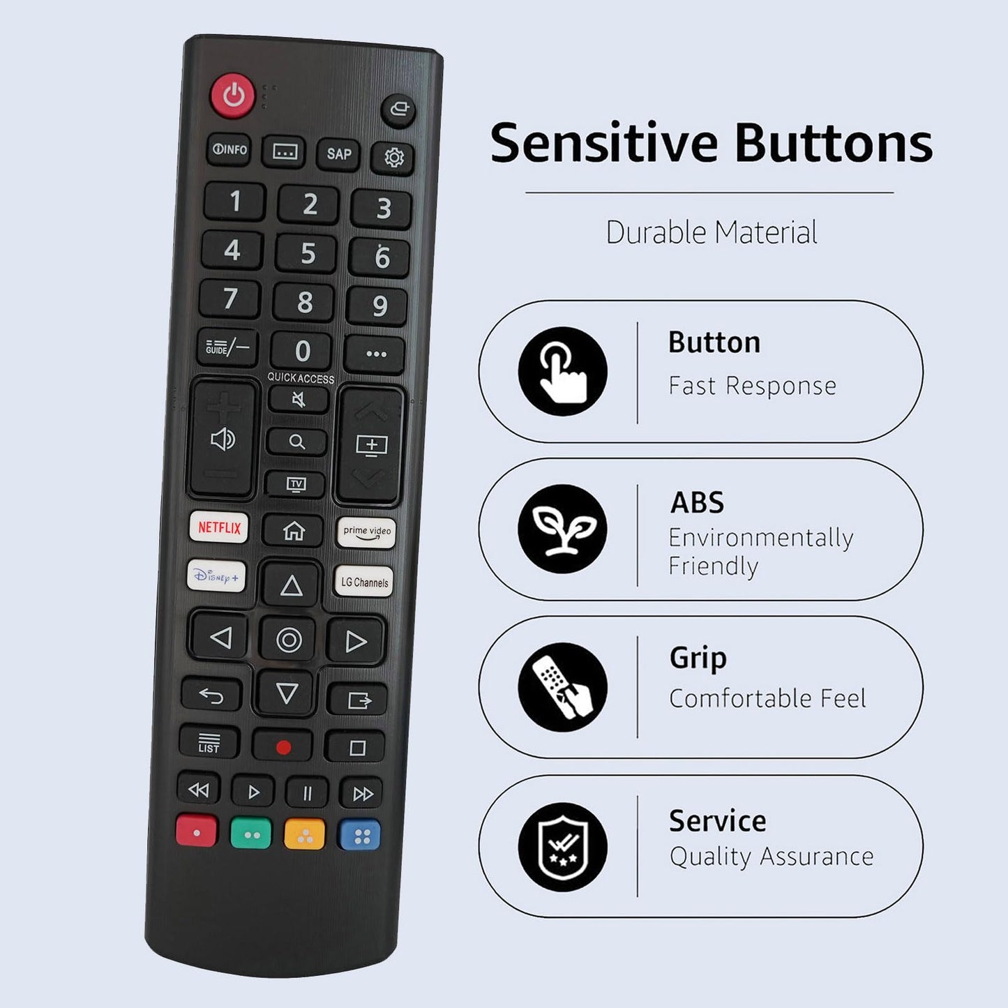 Universal Replacement Remote Control for LG Smart 4K TV 50UP7750PSB 55UP7700PSB 55UP7750PSB 60UP7700PSB 60UP7750PSB 65UP7700PSB, with Disney Plus