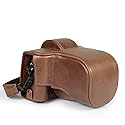 MegaGear Genuine Leather Camera Case for Fujifilm X-T50 (16-50mm & 18-55mm)- Stylish and Protective - Brown