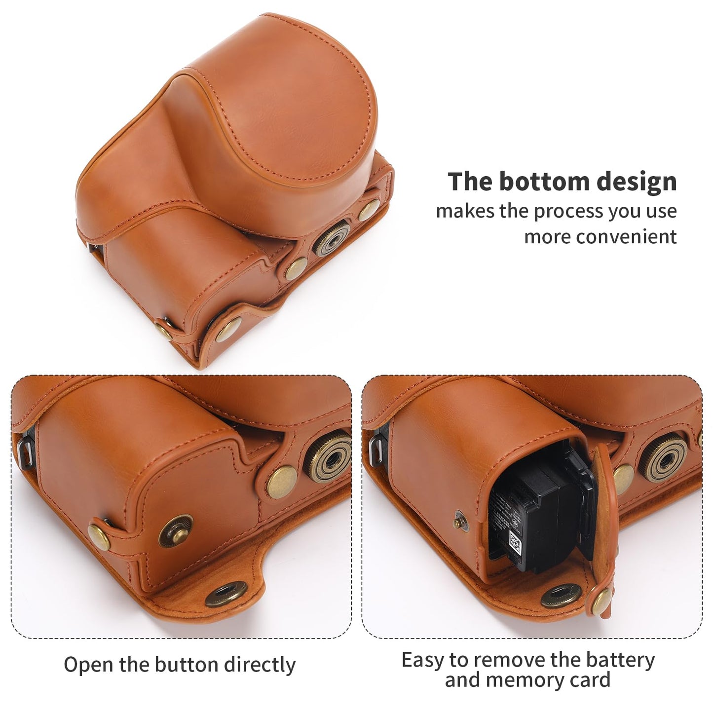 Hargedis for Sony ZV-E10 II case Premium PU Full Body Leather Camera Case Bag for Sony ZV-E10 II Fit 16-50mm Lens with Camera Shoulder Strap