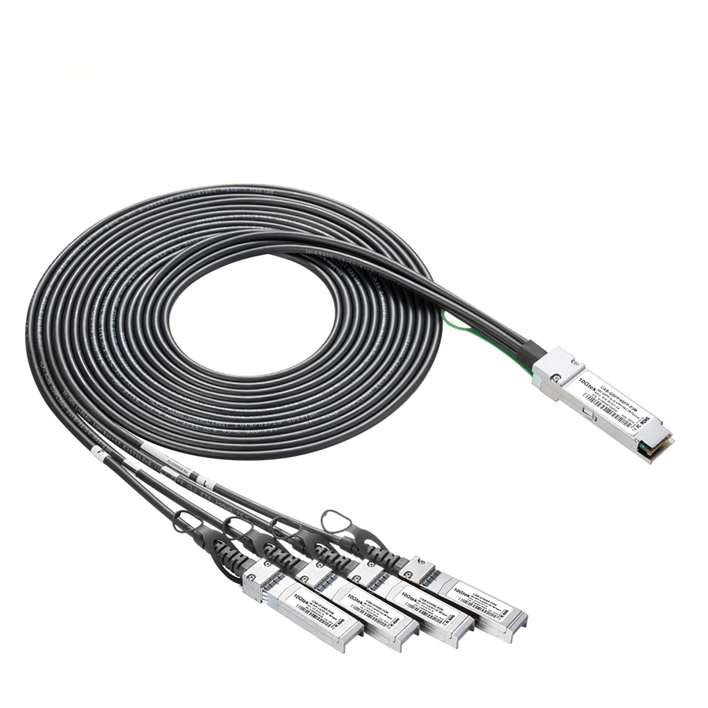 10Gtek 40G QSFP+ to 4xSFP+ Breakout DAC - 40GBASE-CR4 Passive Direct Attach Copper Twinax QSFP to SFP Cable for Juniper QFX-QSFP-DACBO-1M Devices