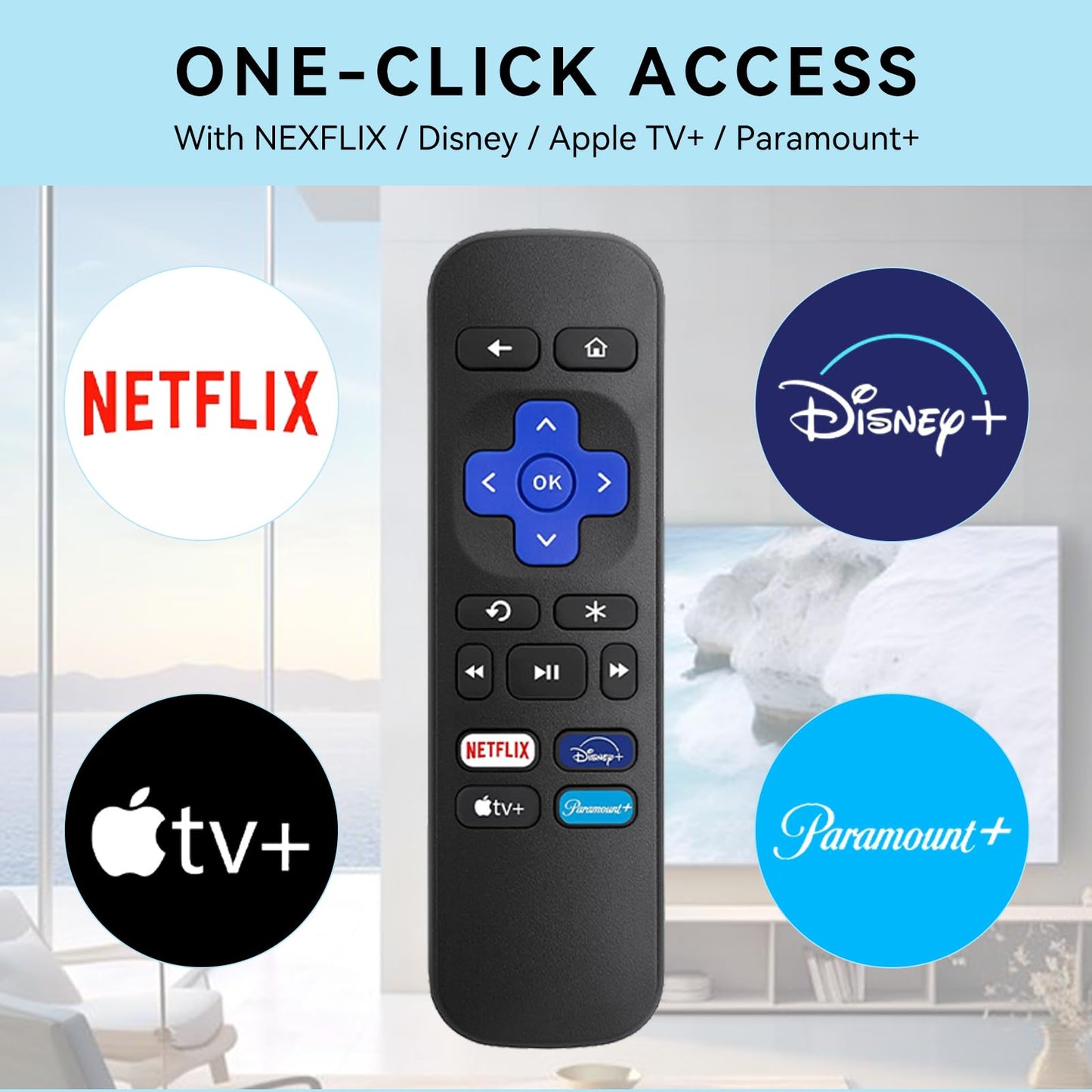 ?Pack of 2? Suitable for Roku Remote Replacements-Compatible with Roku Box, Roku Player, Roku Express, Roku Premiere, Roku 1/2/3/4(NOT for Any TVs or