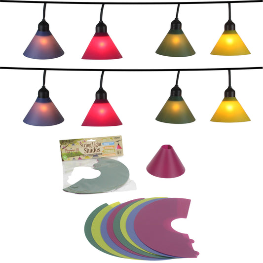 OluKai Designs Multi-Colored Outdoor Light Covers - 8 Pack LED String Light Shades, Patent-Protected Design - Decorative Bulb Covers for Patio