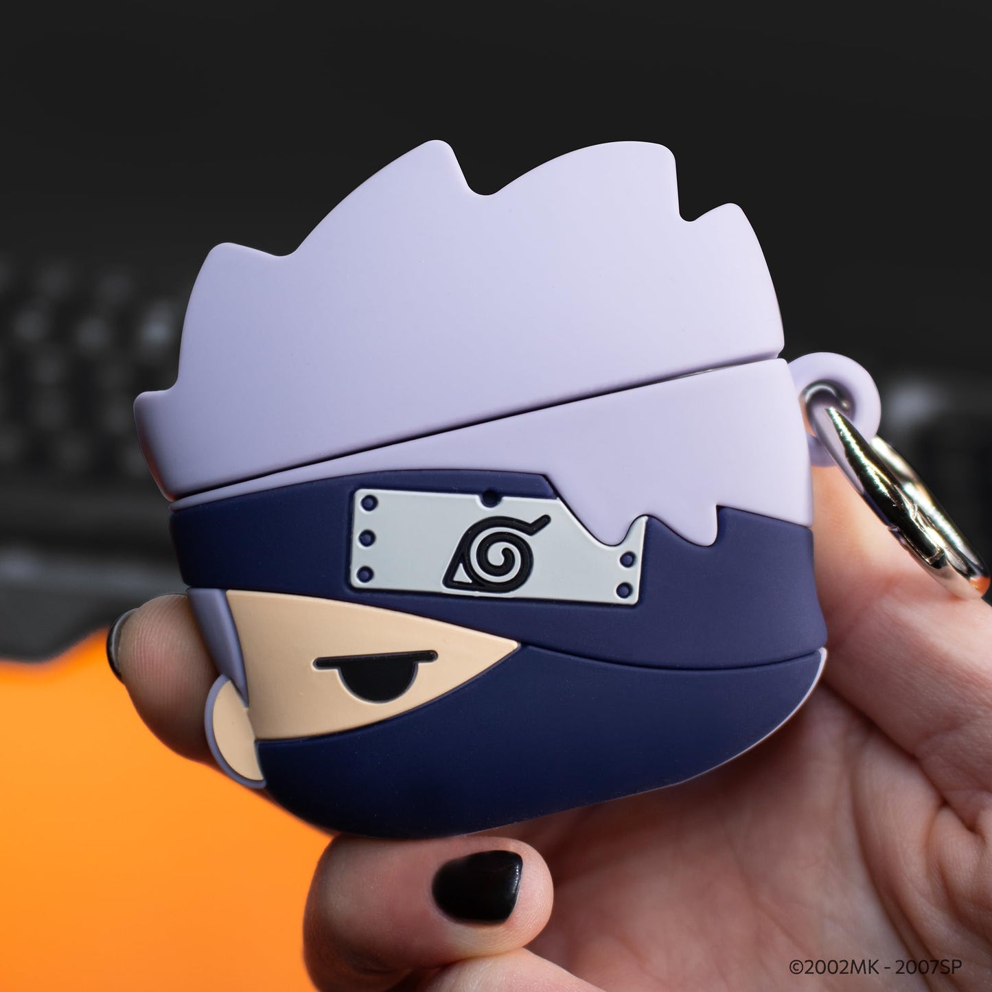 iFace Naruto Shippuden Anime Figure Case [ Compatible with AirPods Pro 1/Pro 2, Not for Pro 3] - Silicone Protective Cover [Carabiner Clip Included]