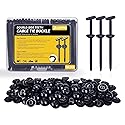 Upgraded Nylon Universal Cable Tie Buckles - Nylon Zip Ties Holders Kit, Automotive Zipper Clips Self-Locking T Rivet Zipties for Car Fender Trunk