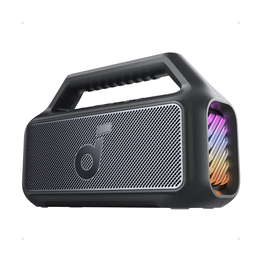 Soundcore Boom 2 Outdoor Speaker, 80W, Subwoofer, BassUp 2.0, 24H Playtime, IPX7 Waterproof, Floatable, RGB Lights, USB-C, Custom EQ, Bluetooth 5.3