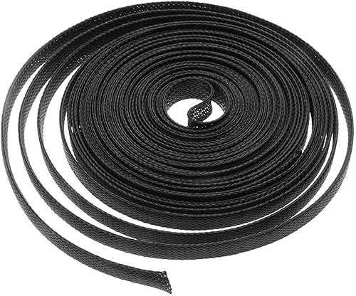 DGZZI Braided Wire Sleeve 16.4ft 1/2 Inch Flame-Retardant Black Expandable Braided Cable Sleeving for Automotive Wire Audio Video and Other Home