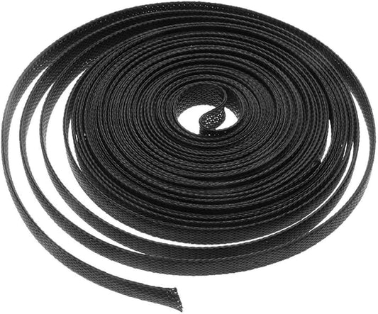 DGZZI Braided Wire Sleeve 16.4ft 1/2 Inch Flame-Retardant Black Expandable Braided Cable Sleeving for Automotive Wire Audio Video and Other Home