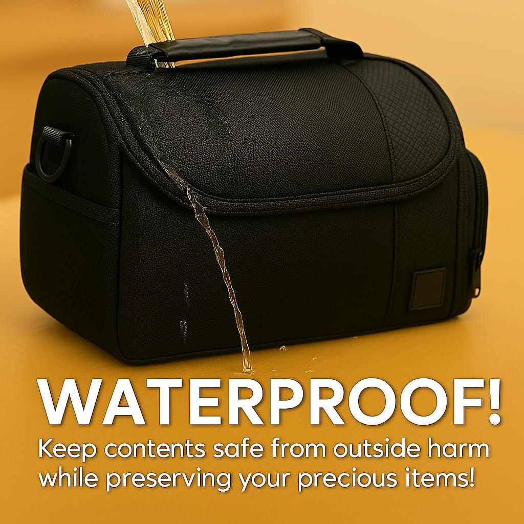 Large Padded Camera Bag with Shoulder Strap - DSLR & Mirrorless Camera Carrying Bag, Lightweight Protective Crossbody Camera Bag