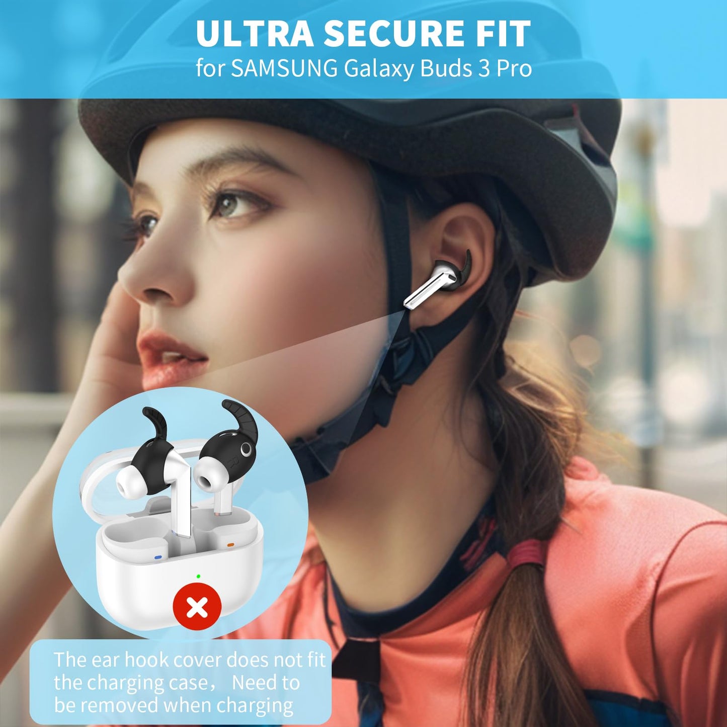 [5 Pairs] Ear Hooks Covers for Samsung Galaxy Buds 3 Pro, Sport Ear Tips Covers Silicone Anti-Slip Anti Scratches Galaxy Buds Pro 3 Earbuds