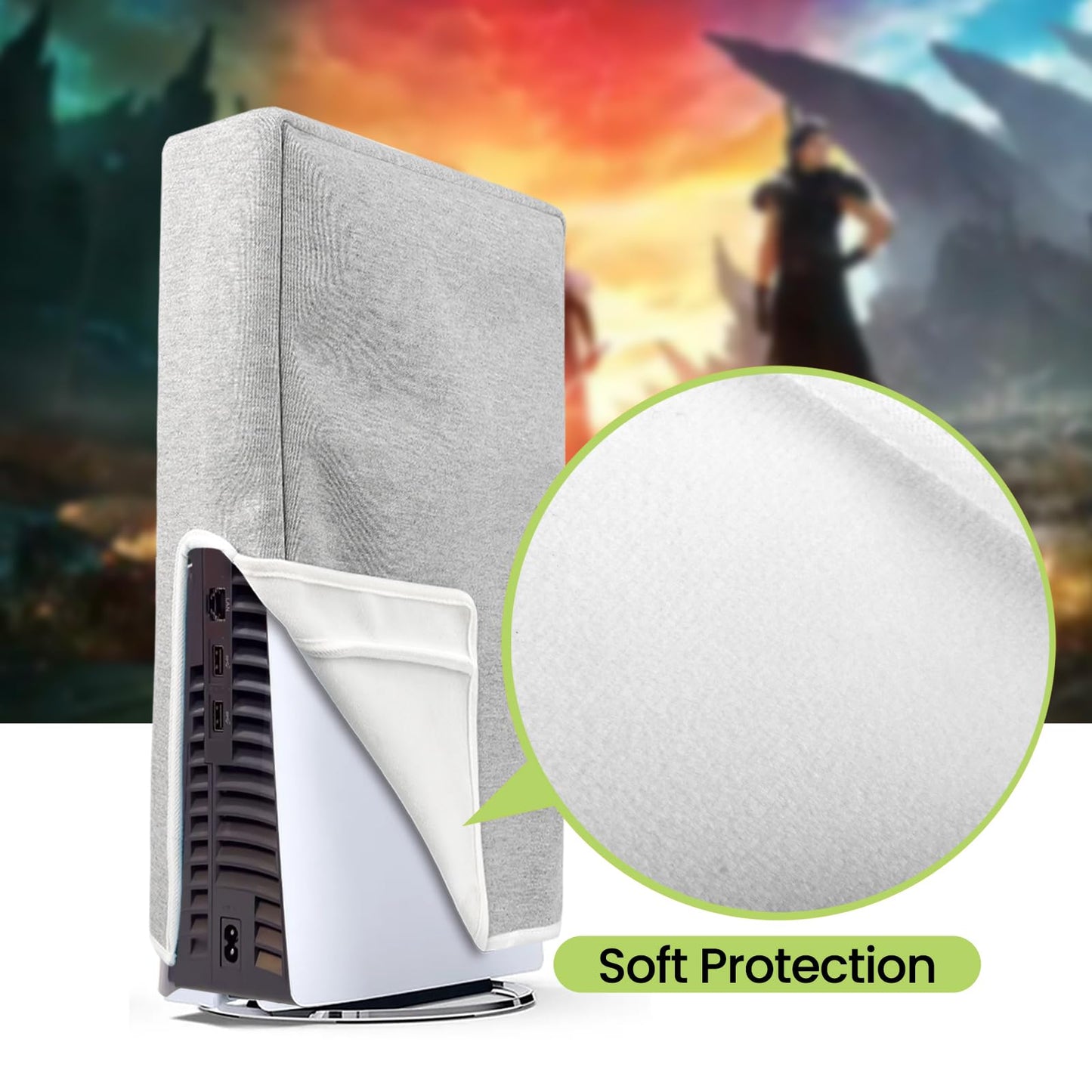 Raryars Dust Cover for PS5 Pro Dust Protector Custom Designed for Playstation 5 Pro Console Disc Edition & Digital Edition with Thick Cotton Precision