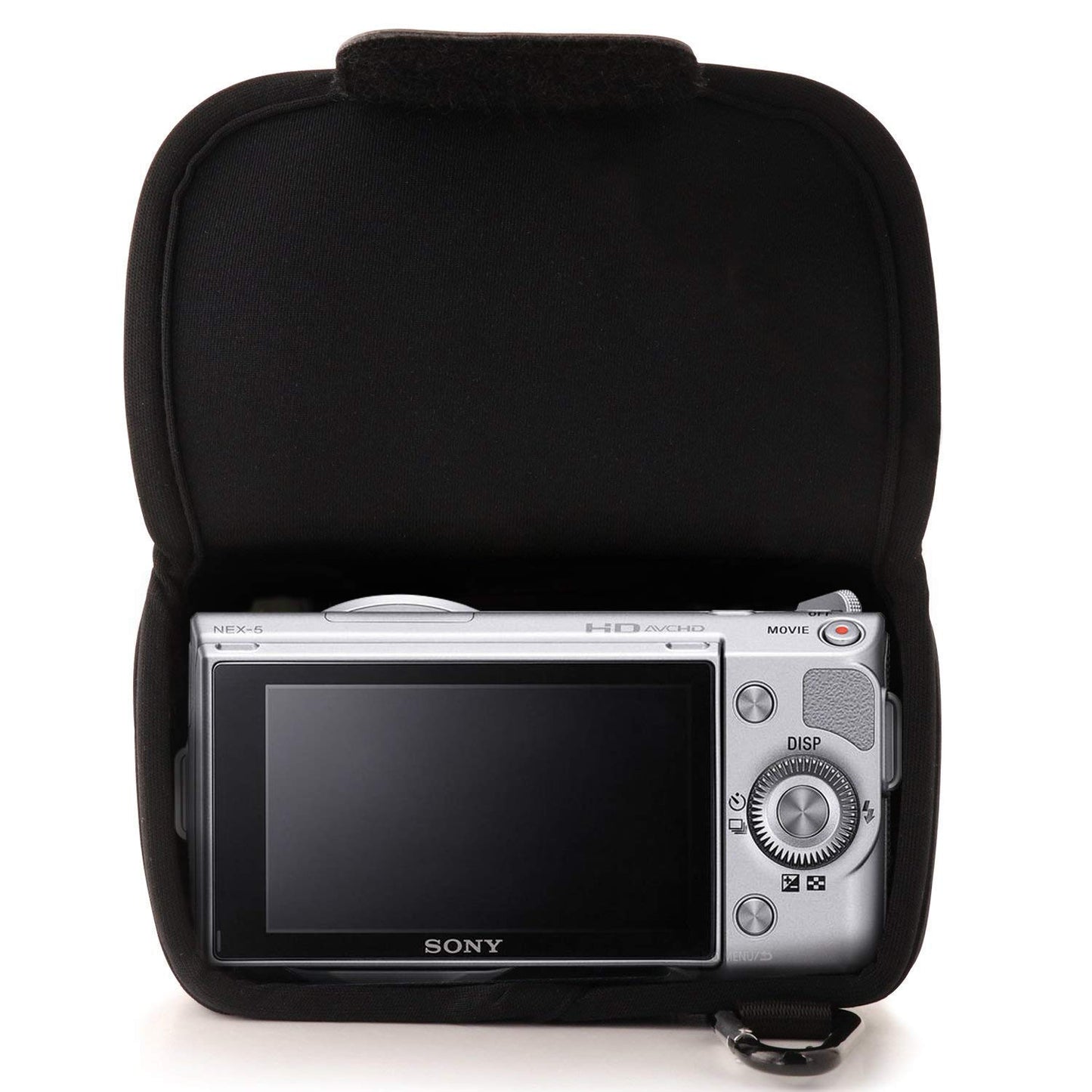 MegaGear ''Ultra Light'' Neoprene Camera Case Bag with Carabiner for SONY NEX5, NEX5N, NEX5R with 16-50 LENS (Black)