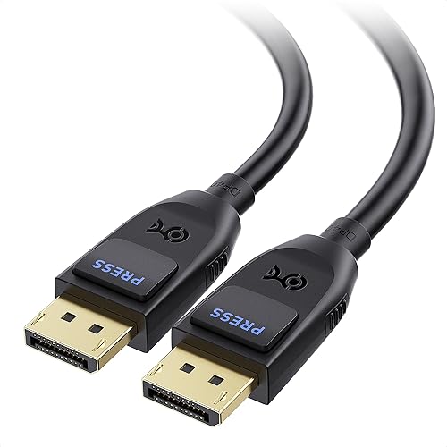 Cable Matters [VESA Certified] 40Gbps DisplayPort 2.1 Cable 2m/6.6ft, DP40 Cable 8K 120Hz, 4K 240Hz in Black with FreeSync, G-SYNC and HDR for Gaming
