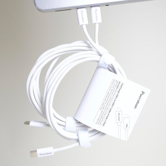 Pacroban USB C to USB C Cable 6ft 2?Pack | White Fast Charge 60W PD Type-C Cord for iPhone 17, MacBook 2021, Android, Galaxy, Laptops | Soft?Touch