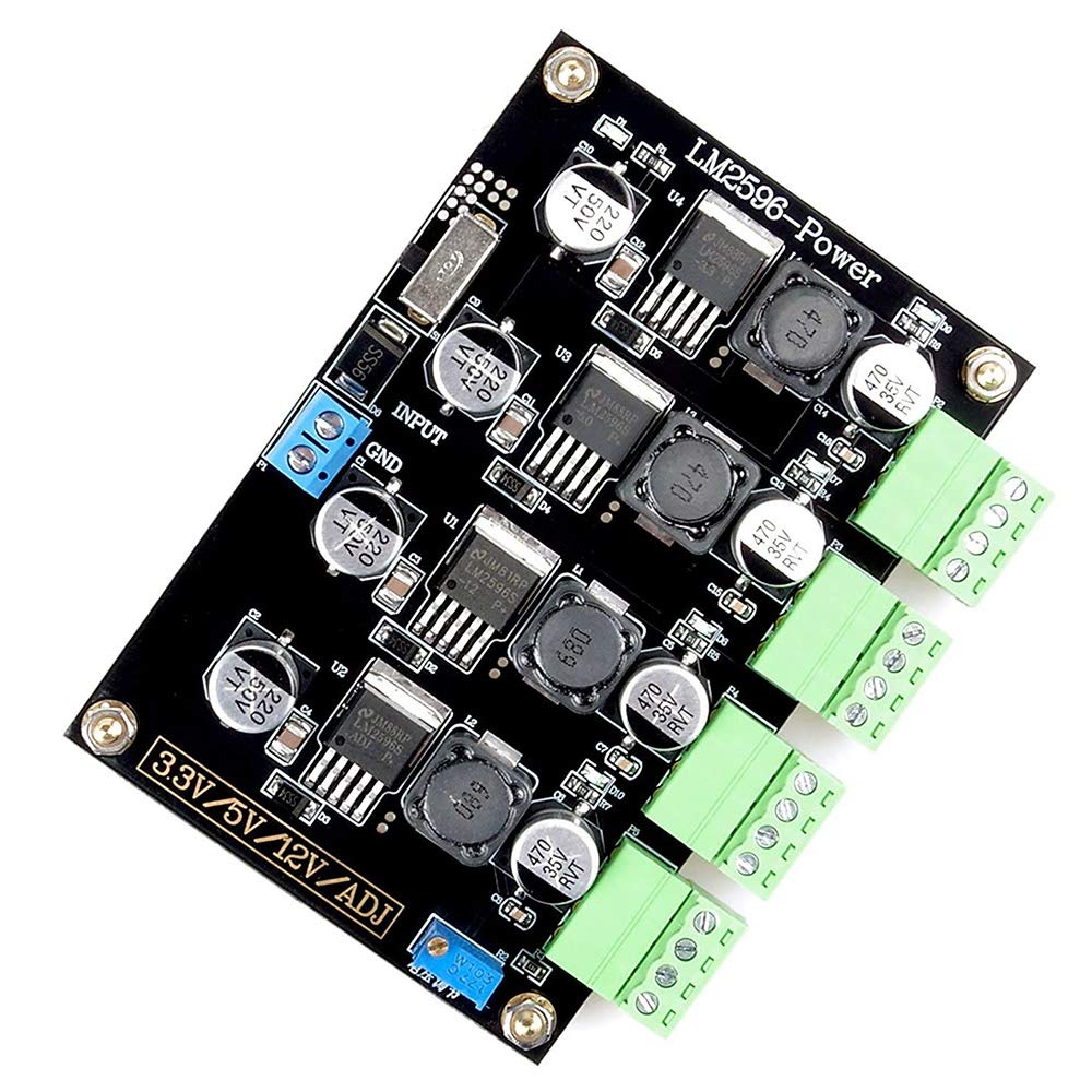 Taidacent LM2596 DC DC Converter Multi Channel 3.3V/5V/12V/ADJ Adjustable Output Switching Power Supply Step-Down Power Supply Module
