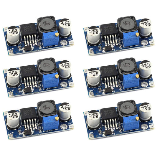 DZS Elec 6pcs XL6009 DC-DC Booster Converter Module 3V-32V to 5V-35V 4A Adjustable Step-up Voltage Regulator 5V 9V 12V 24V Power Supply Module