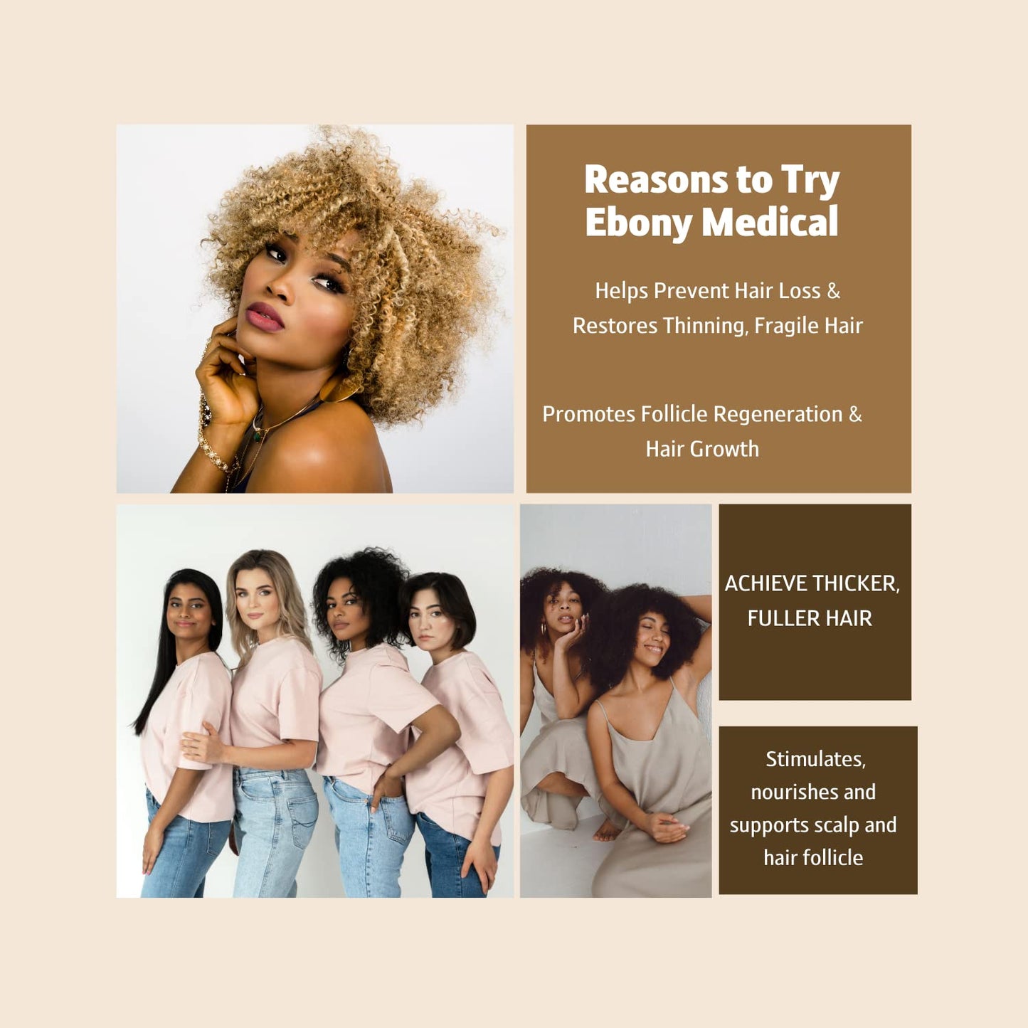 Ebony Medical Alopecia Areata Treatment Shampoo – Supports Hair Growth, Reduces Thinning, Strengthens Scalp Health – Natural & Vegan, 12 fl oz