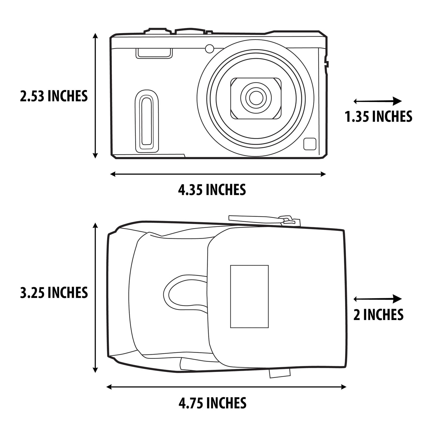 USA Gear Point Shoot Camera Case Compatible with Nikon Coolpix, Canon Powershot Elph 180, Canon G7 X Mark iii, and more - Small Digital Camera Case