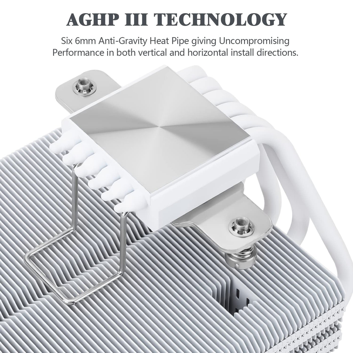 Thermalright SI-100 White ARGB CPU Air Cooler, 6×6mm Heat Pipes,120mm PWM Quiet Fan CPU Cooler with S-FDB V2.0 Bearing, AGHP 3.0 Technology, for AMD