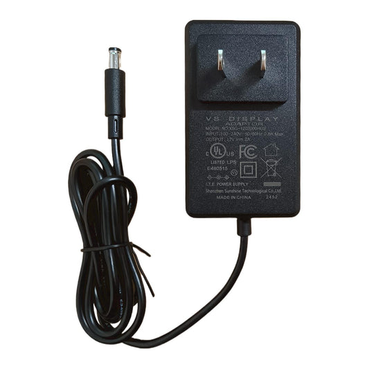 VSDISPLAY Power Adapter, AC 100-240V Input to 12V DC 2A Output, Power Supply, US Plug, with Plug 5.5x2.1 mm / 3.5x1.35 mm Fit SC24W-1202000U…