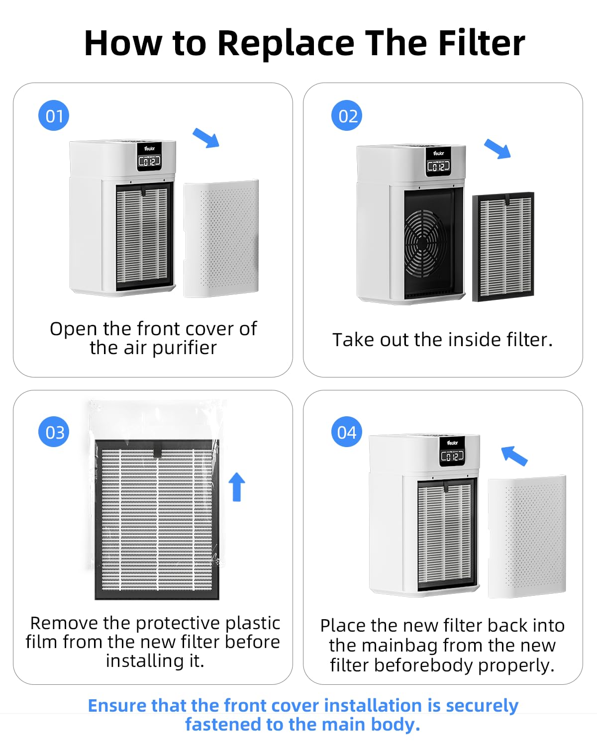 VEWIOR Official ClearAir-A5 Air Purifier Replacement Filter(2 Pack)