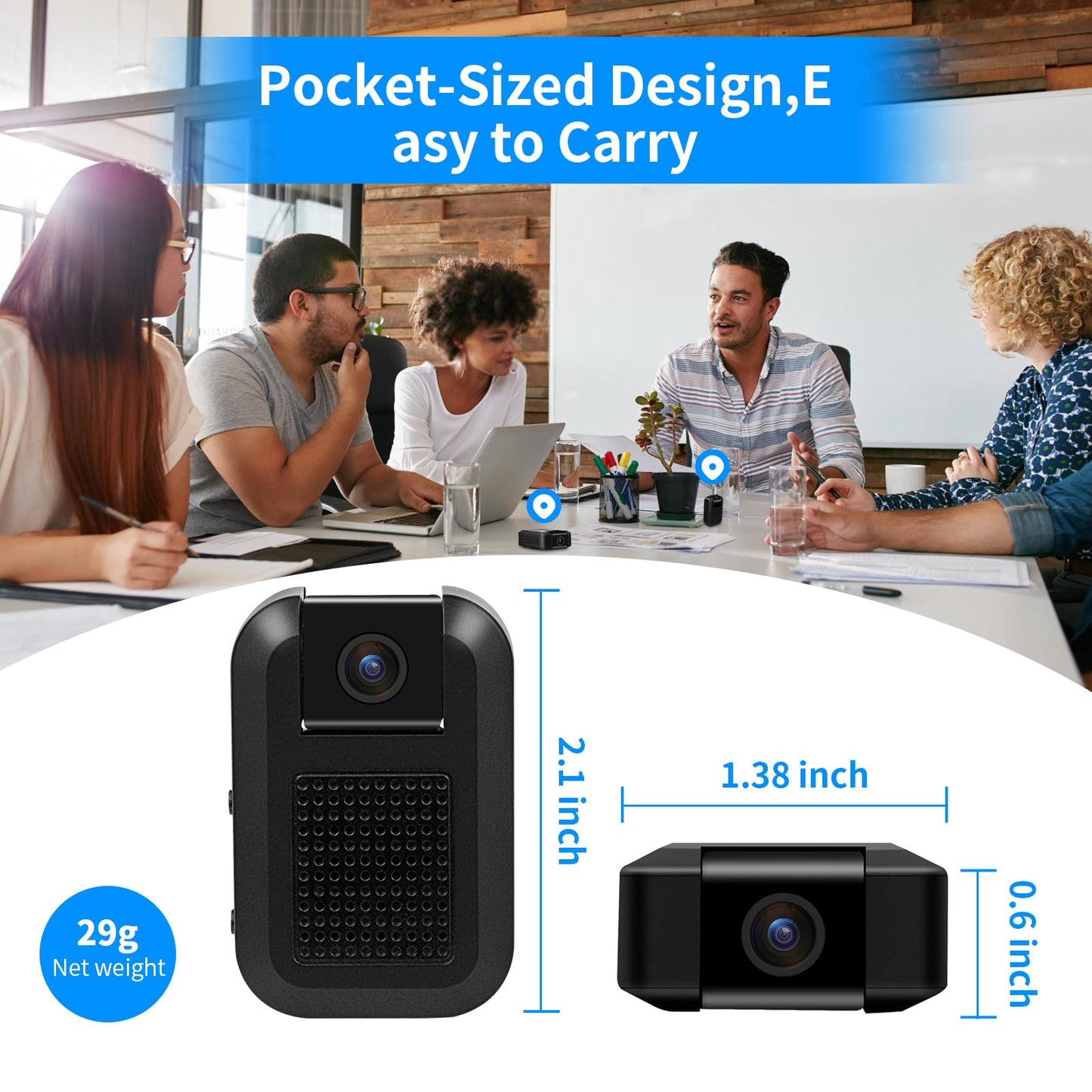 DUVIX Mini Camera WiFi Hidden Camera 1080P HD Small Wireless Surveillance Nanny Cam with 180°Rotating Lens Motion Detection Night Vision for Indoor