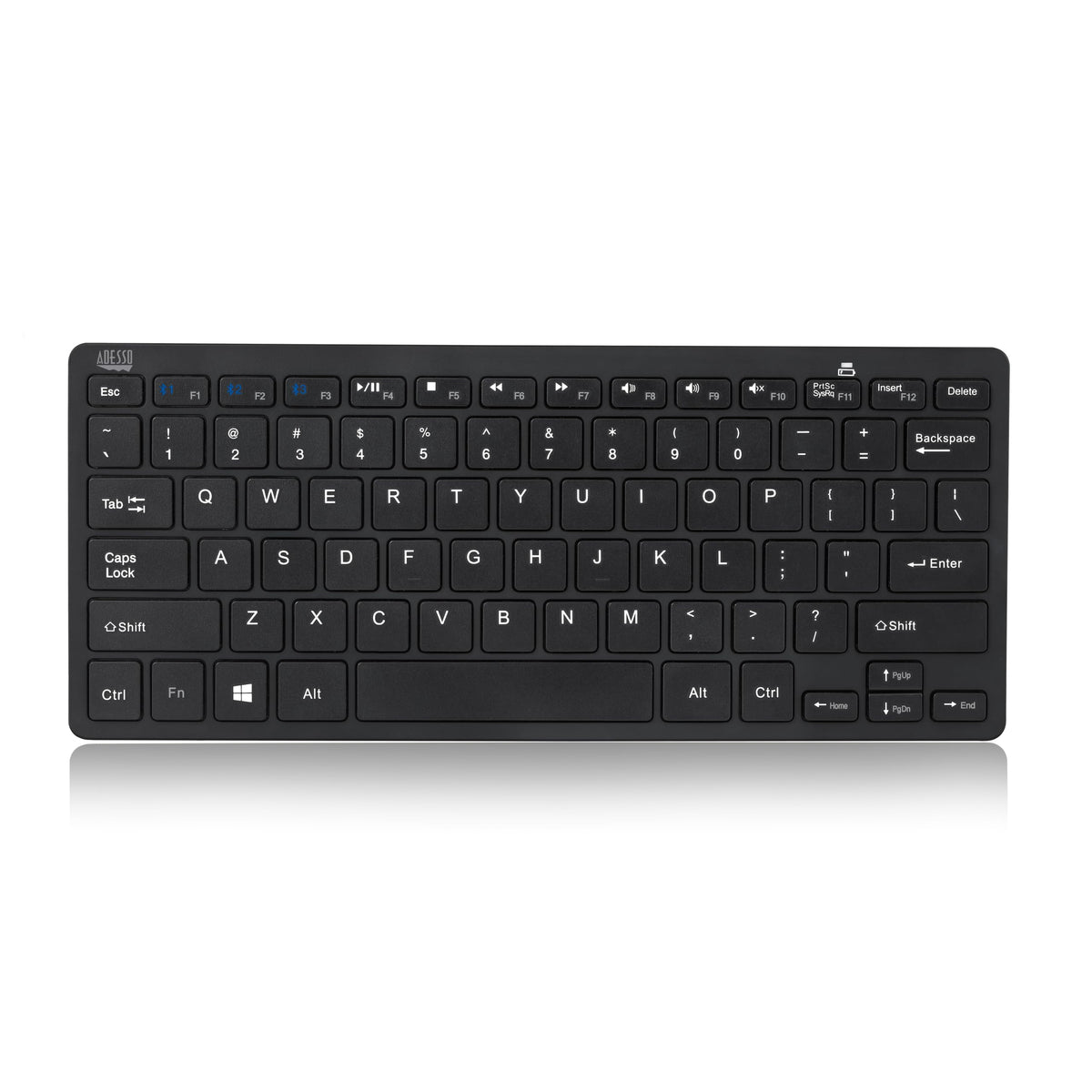 Adesso SlimTouch WKB-1100BB Bluetooth 3.0 Mini Keyboard with Scissor-Switch, Multimedia and Internet Hotkeys, 78-Key US Layout, and 30 Feet Working