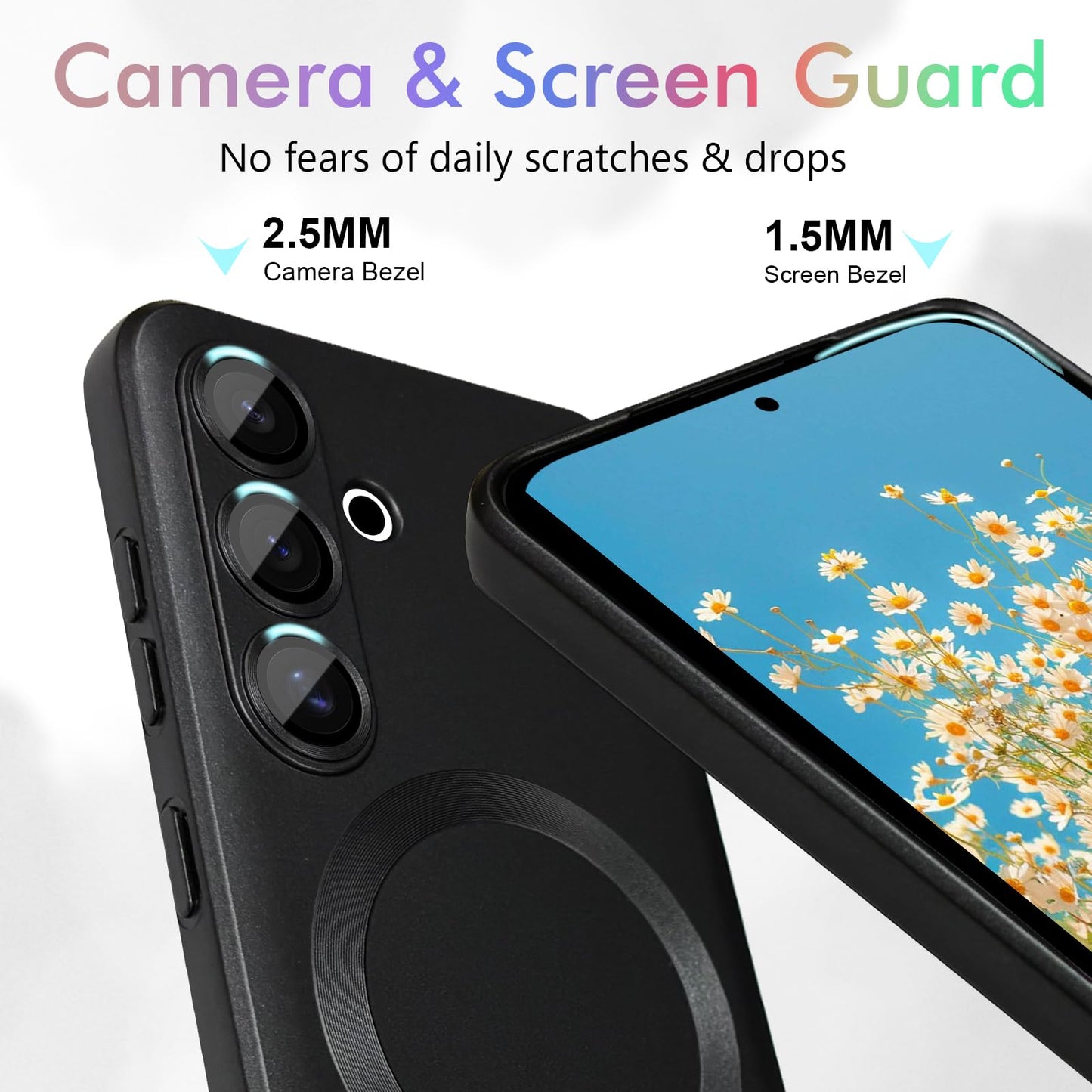 ankofave Magnetic for Samsung Galaxy S25 Phone Case for Women/Men, Matte Luxury Soft Metallic Luster Design with Camera Lens Protector, Shockproof