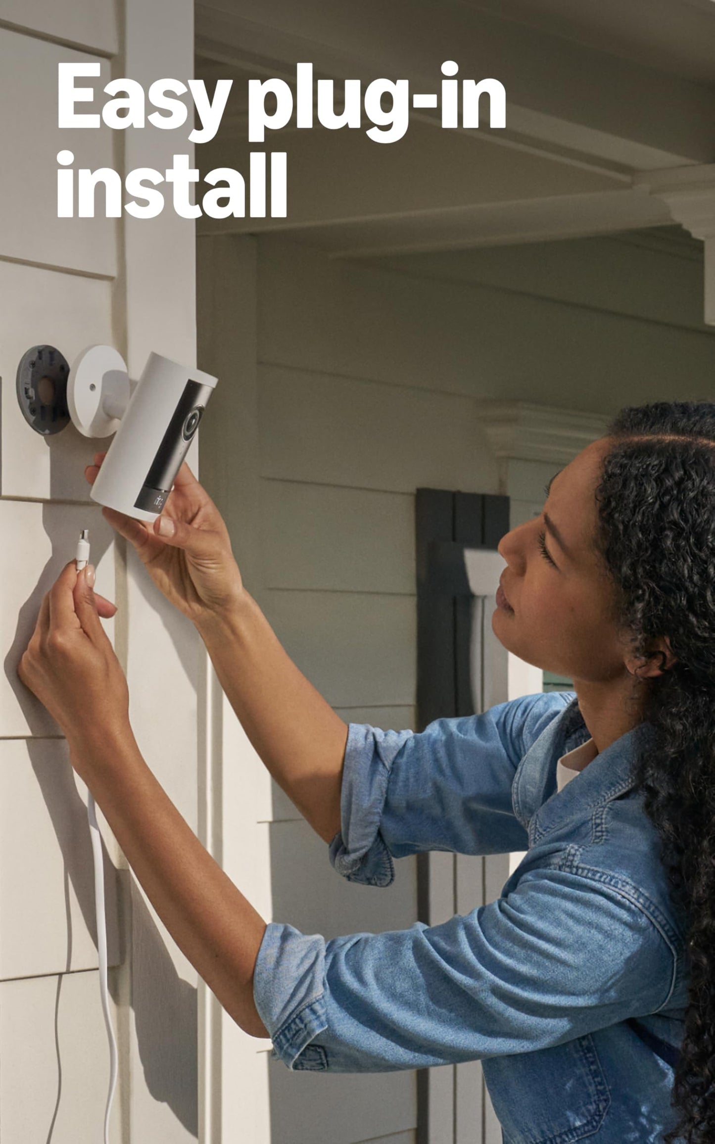 Ring Outdoor Cam Pro, Plug-In (newest model), Home or business security, Retinal 4K with wide-angle video, 10x Enhanced Zoom, and Low-Light Sight