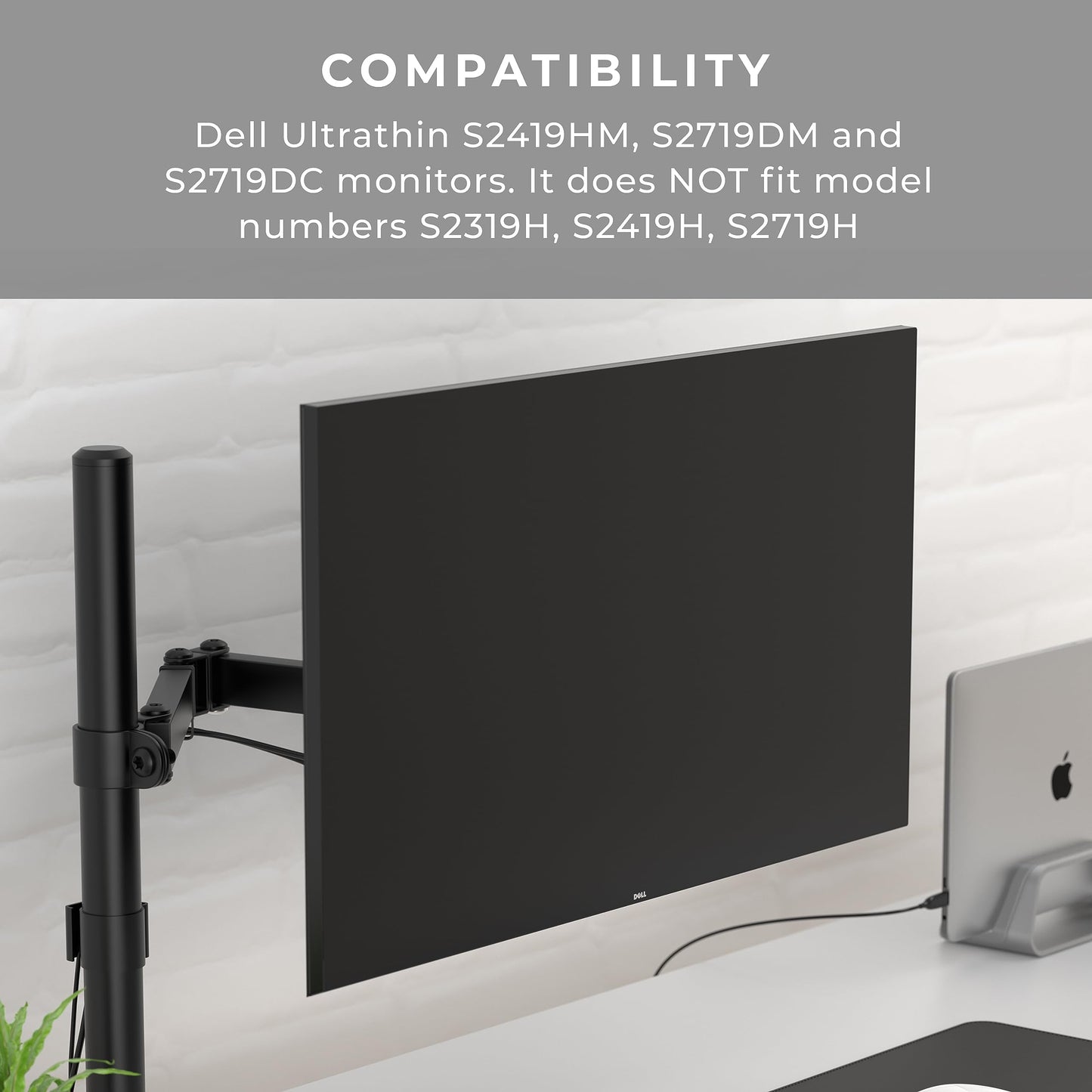 HumanCentric VESA Mount Adapter Compatible with Ultrathin Dell Monitors, VESA Monitor Bracket, VESA Adapter for Dell S2419HM, S2719DM and S2719DC
