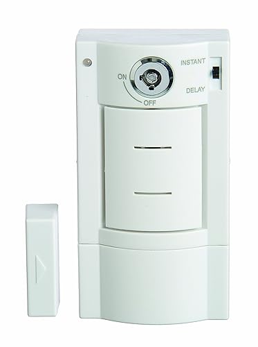 Xodus Innovations HS4313B Battery Powered Wireless Home Security Door Alarm with Key Entry, White